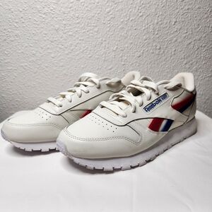 Reebok Classic White Sneakers with Red and Blue Accents Dize 9.5 Vintage!